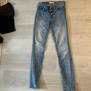 Madewell high rise skinny, light/medium wash